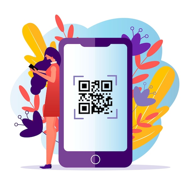 Vetor grátis leitura de código qr