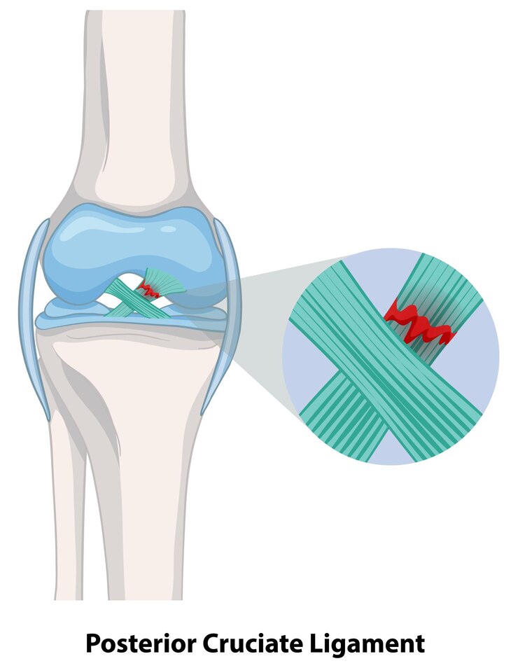 Vetor grátis lesão do ligamento cruzado posterior