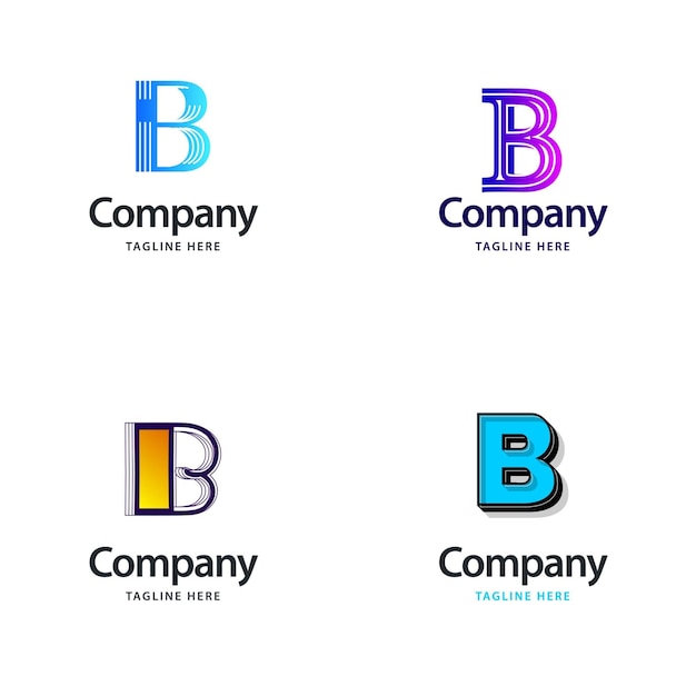 Vetor grátis letra b big logo pack design criativo design moderno de logotipos para sua empresa vector ilustração de nome de marca