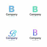 Vetor grátis letra b big logo pack design criativo design moderno de logotipos para sua empresa vector ilustração de nome de marca