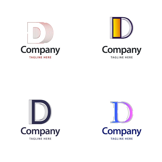 Vetor grátis letra d big logo pack design design criativo de logotipos modernos para o seu negócio