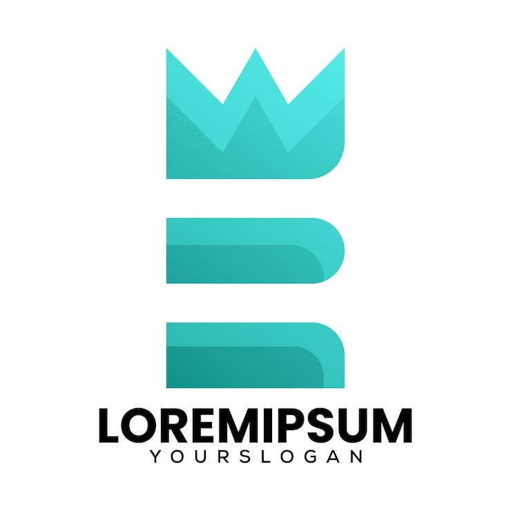 Vetor grátis letra de design de logotipo de gradiente de rei