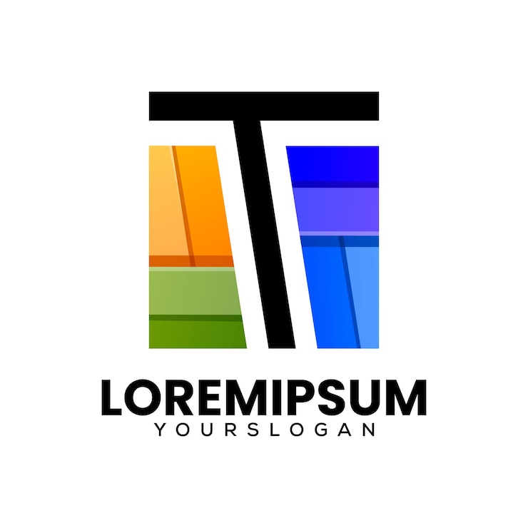 Vetor grátis letra de design de logotipo de ícone colorido