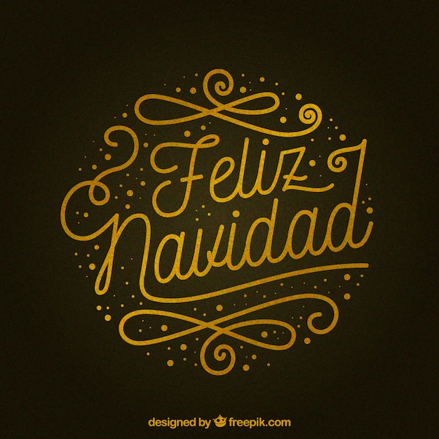 Letra dourada de feliz natal