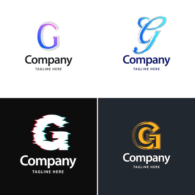 Vetor grátis letra g big logo pack design criativo design moderno de logotipos para sua empresa vector ilustração de nome de marca