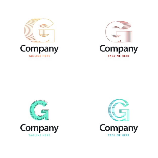 Vetor grátis letra g big logo pack design criativo design moderno de logotipos para sua empresa vector ilustração de nome de marca