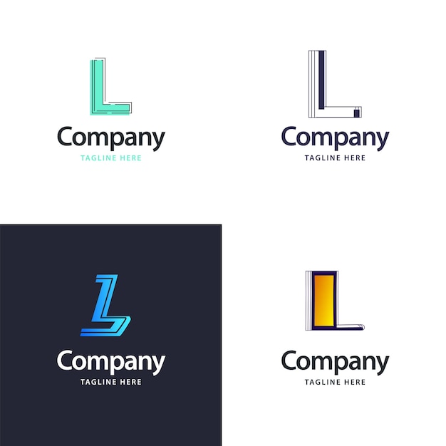 Vetor grátis letra l big logo pack design criativo design moderno de logotipos para o seu negócio vector ilustração de nome de marca