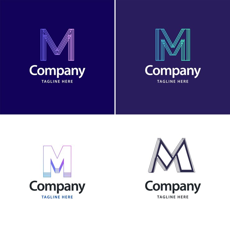 Vetor grátis letra m big logo pack design criativo design moderno de logotipos para o seu negócio vector ilustração de nome de marca