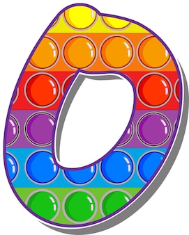 Letra o. as letras coloridas do arco-íris na forma de um popular jogo infantil aparecem. letras brilhantes sobre um fundo branco. letras brilhantes sobre um fundo branco.