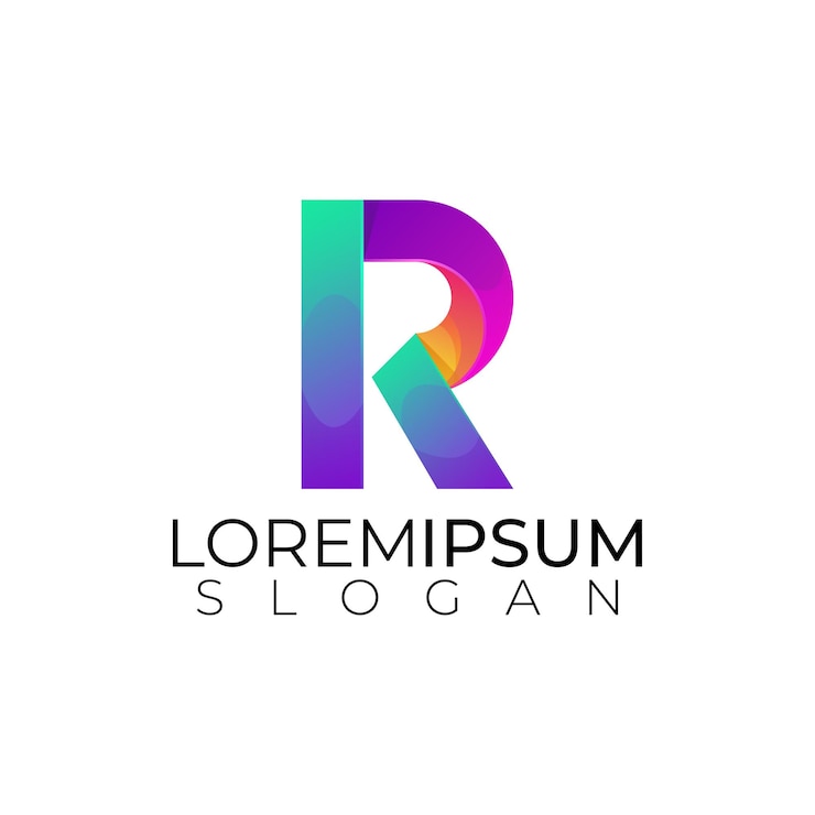 Vetor grátis letra r logotipo colorido