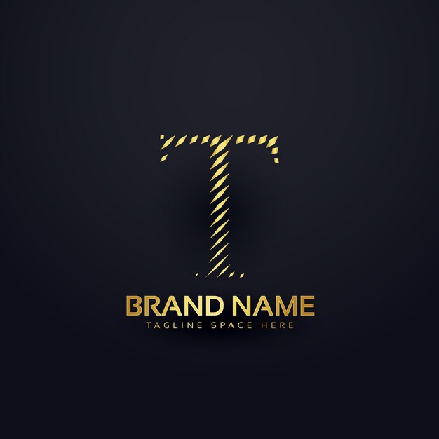 Letra t conceito de logotipo em estilo abstrato