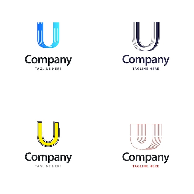 Vetor grátis letra u big logo pack design criativo design moderno de logotipos para o seu negócio vector ilustração de marca