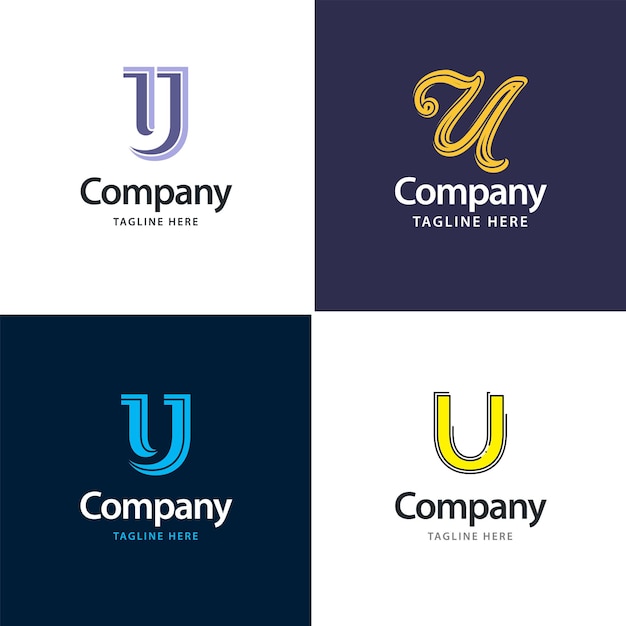 Letra u big logo pack design design criativo de logotipos modernos para o seu negócio