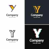 Vetor grátis letra y big logo pack design criativo design moderno de logotipos para sua empresa vector ilustração de nome de marca