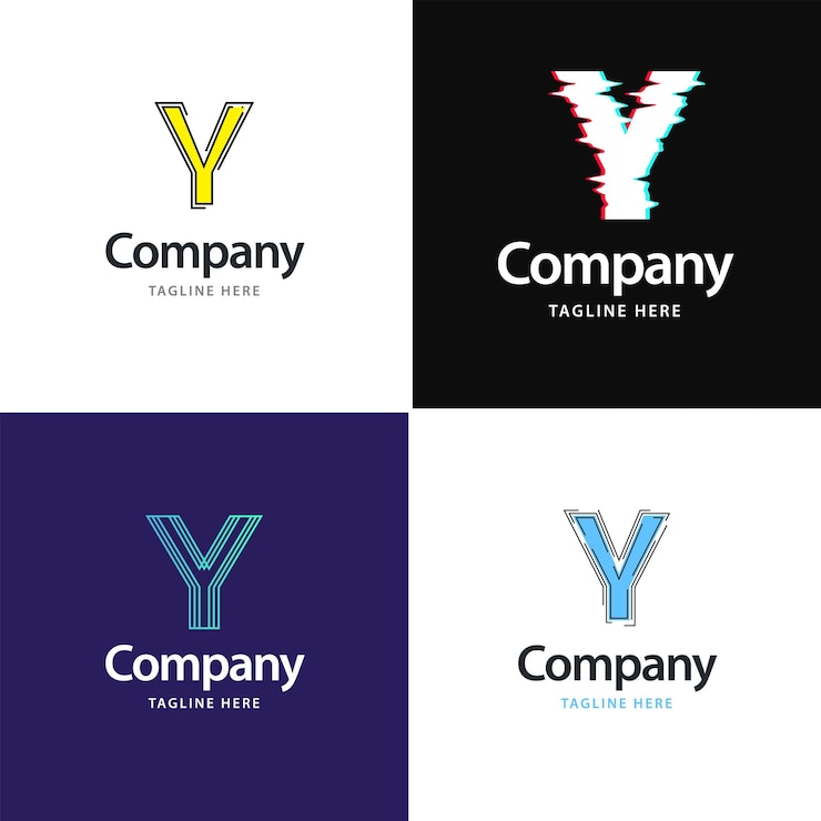 Vetor grátis letra y big logo pack design design criativo de logotipos modernos para o seu negócio