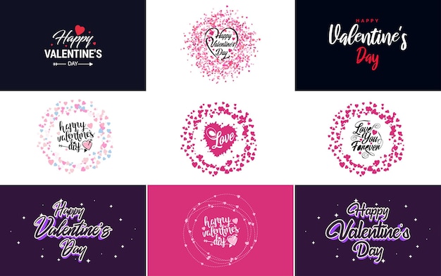 Letras be my valentine com um design de coração adequado para uso em cartões e convites para o dia dos namorados