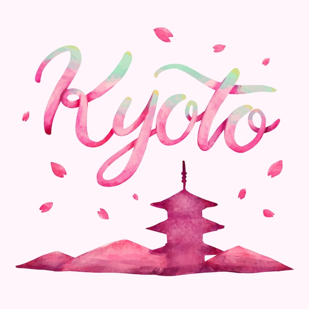 Vetor grátis letras da cidade de kyoto