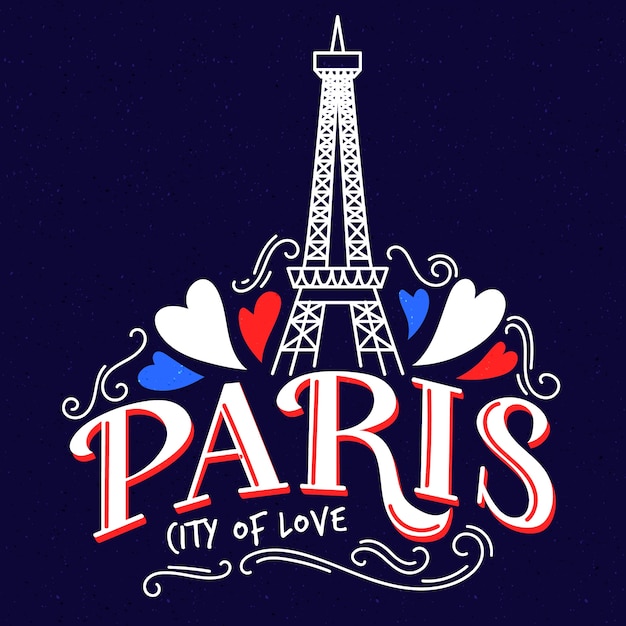 Vetor grátis letras da cidade de paris