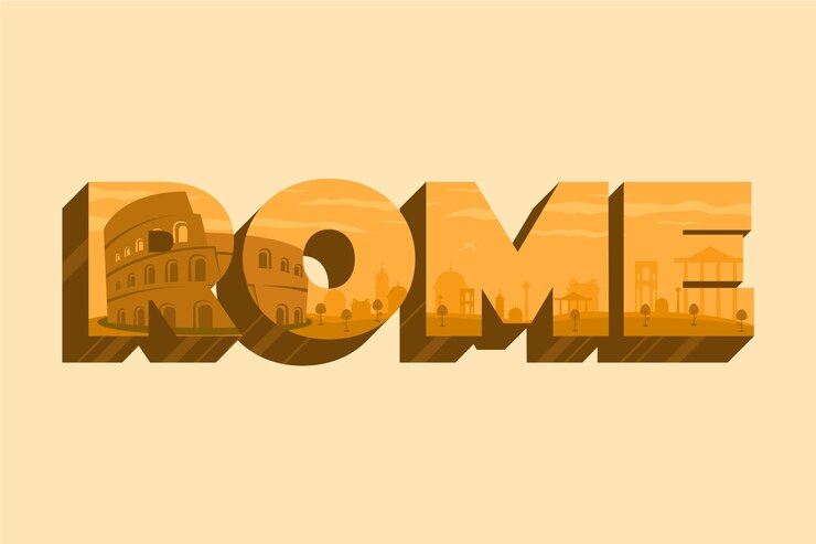 Vetor grátis letras da cidade de roma