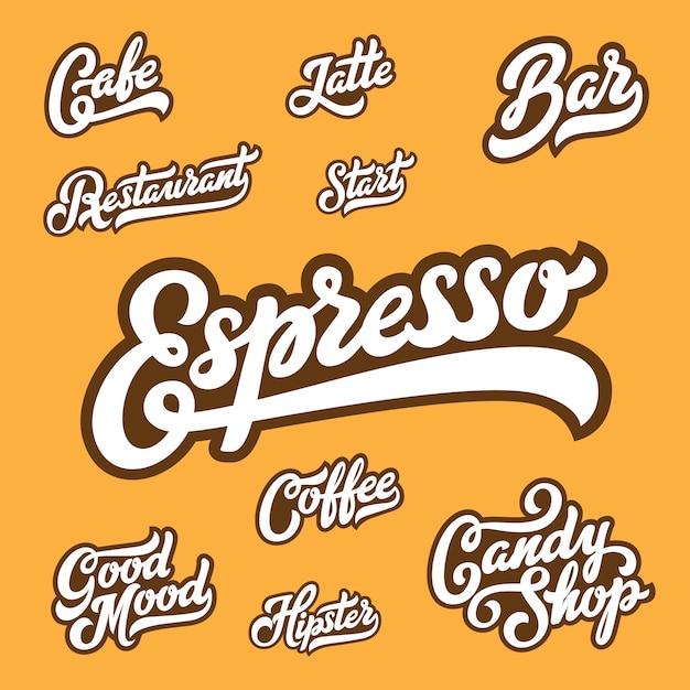 Letras da loja Composição caligráfica vintage