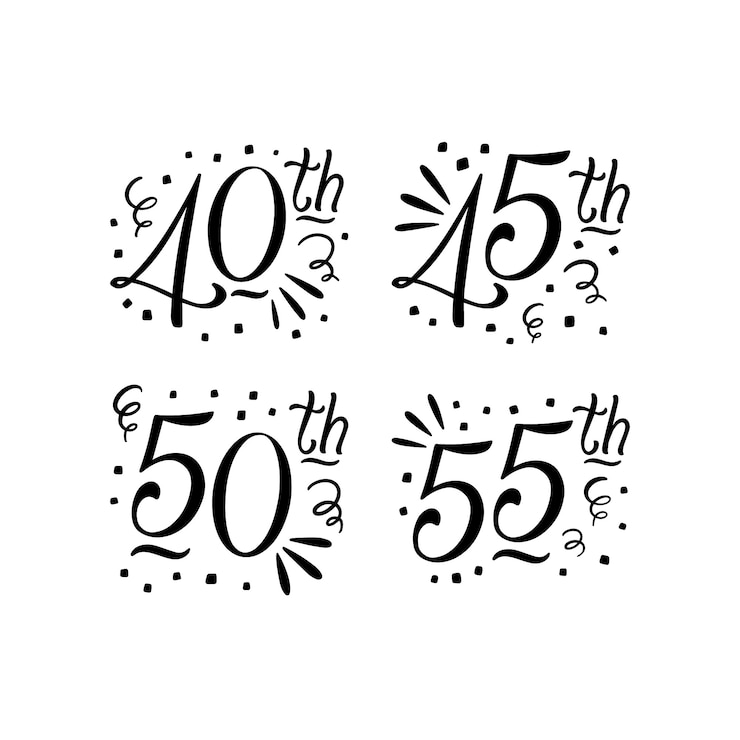 Vetor grátis letras de adesivos de números de aniversário
