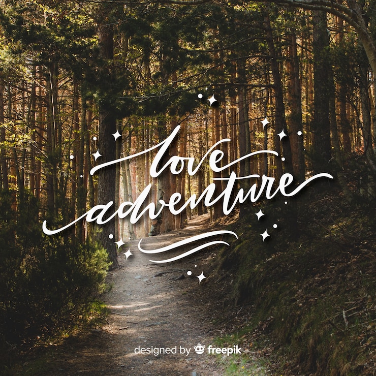 Vetor grátis letras de aventura com foto