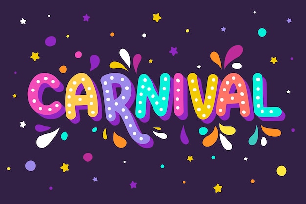 Vetor grátis letras de carnaval colorido
