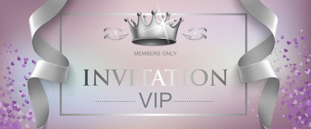Letras de convite VIP com coroa de prata