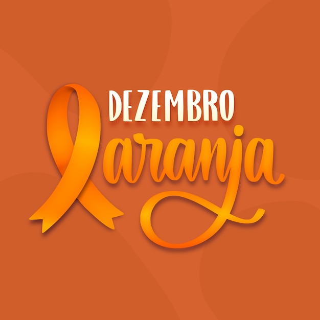 Letras de dezembro laranja desenhadas à mão