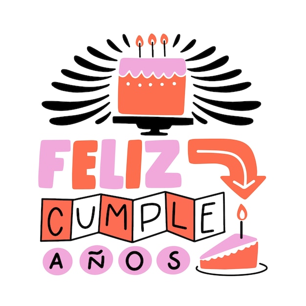 Vetor grátis letras de feliz cumpleaños