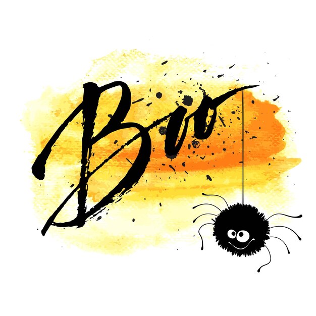 Letras de feliz dia das bruxas. Caligrafia de férias para banner, cartaz, cartão, convite para festa. Ilustração vetorial EPS10