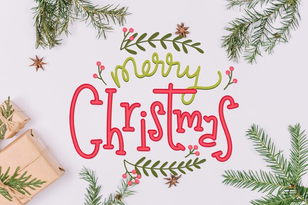 Letras de feliz natal na foto de natal