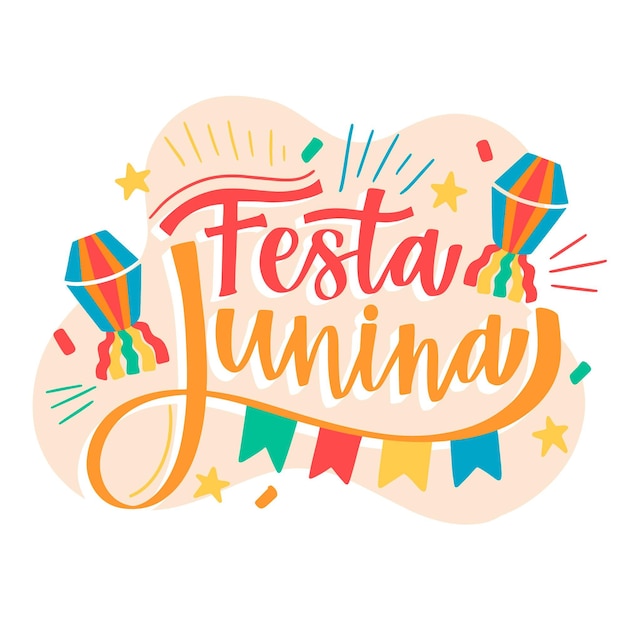 Letras de festa junina desenhada à mão