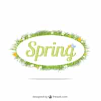 Vetor grátis letras de primavera com folhas
