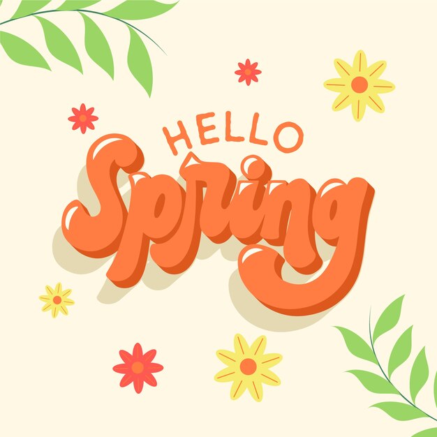 Letras de primavera floral plana