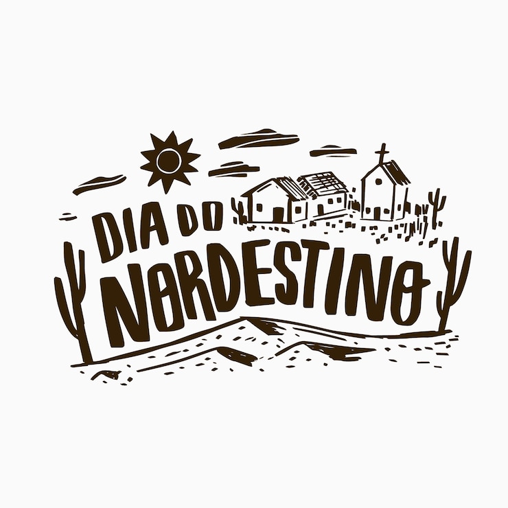 Vetor grátis letras desenhadas à mão do dia do nordestino