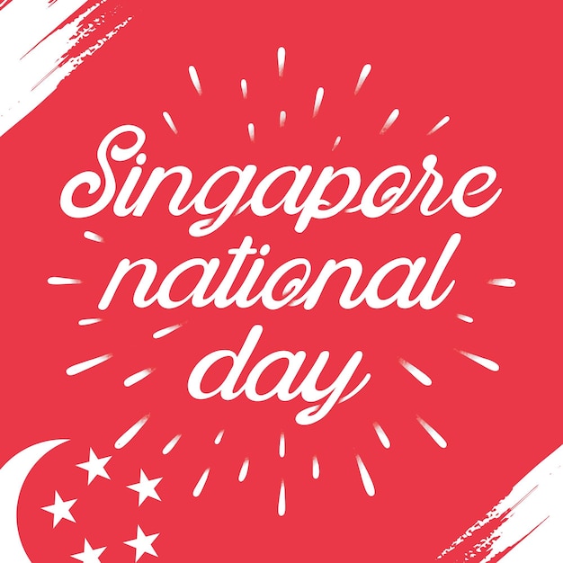 Letras desenhadas à mão para o dia nacional de singapura