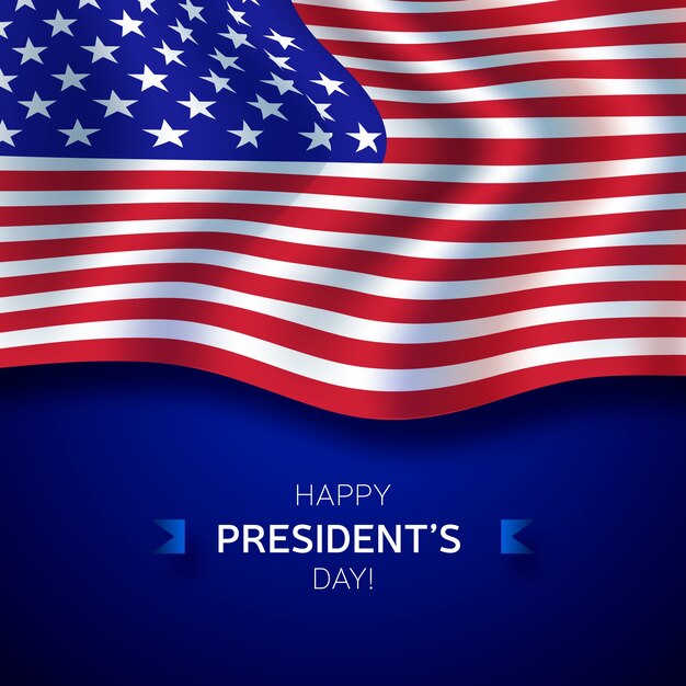 Letras do dia do presidente com bandeira americana realista