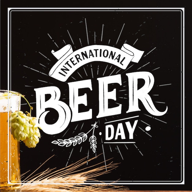 Vetor grátis letras do dia internacional da cerveja