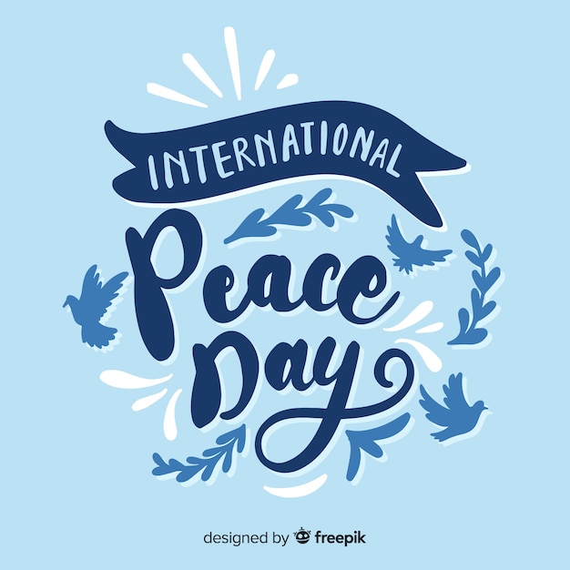 Vetor grátis letras do dia internacional da paz