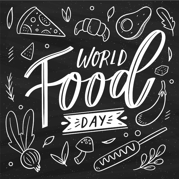 Vetor grátis letras do dia mundial da alimentação