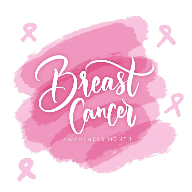 Vetor grátis letras do mês de conscientização do câncer de mama