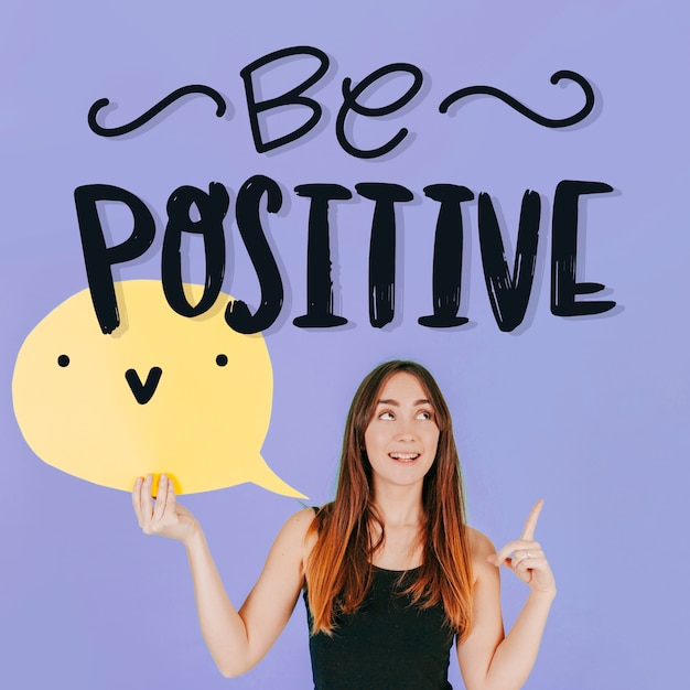 Vetor grátis letras positivas com foto