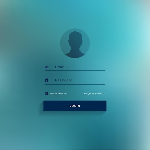 Vetor grátis limpe o design do modelo da página de login