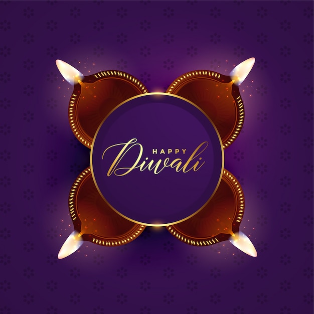Linda diwali festival design de cartão de celebração