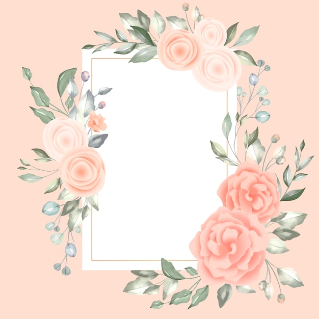 Linda floral frame com cartão vintage