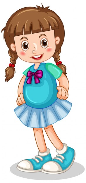 Linda garota sorrindo em fundo branco
