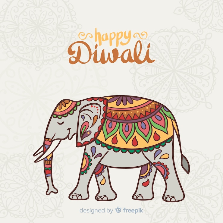 Vetor grátis linda mão desenhada fundo diwali