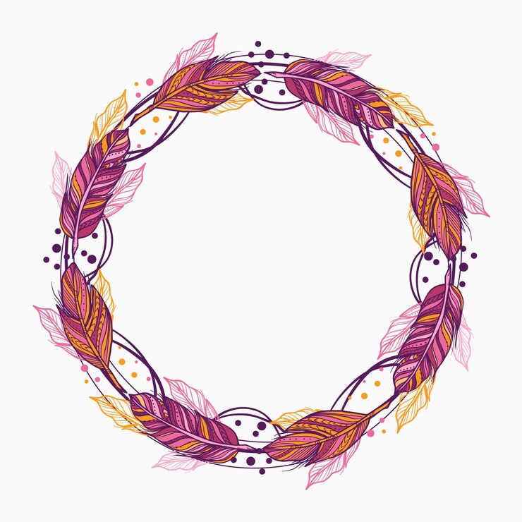 Vetor grátis linda moldura boho detalhada
