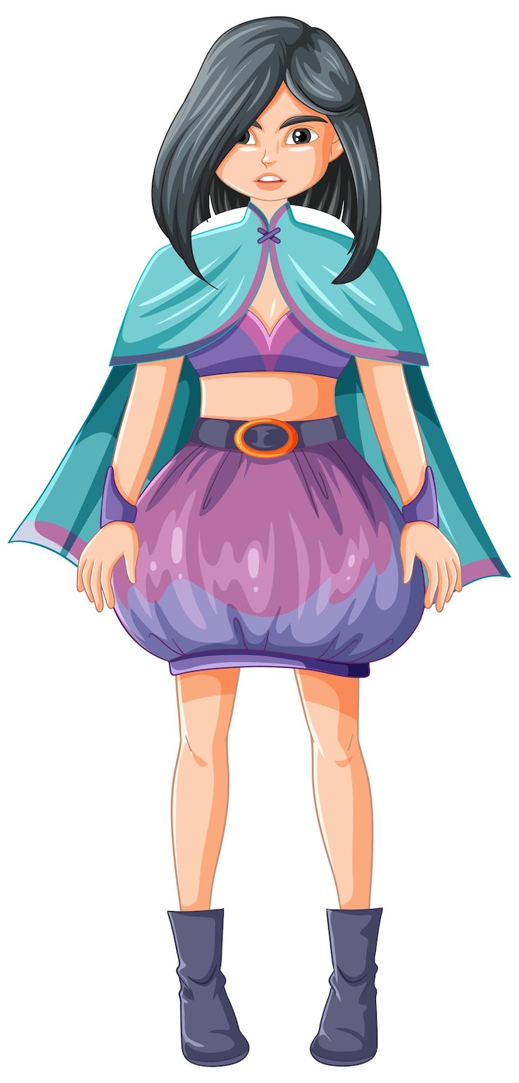 Vetor grátis linda personagem de desenho animado de bruxa
